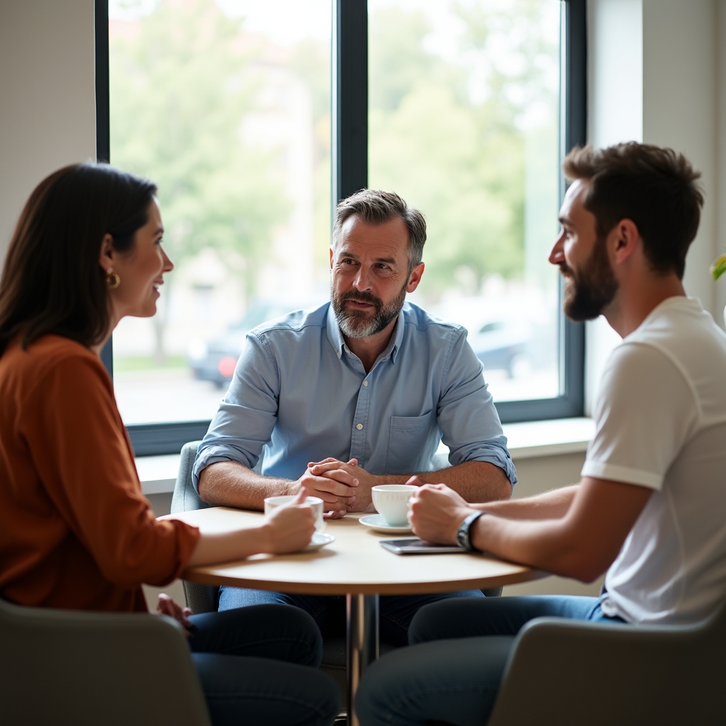 Kleines Unternehmens-Team bei einer informellen Besprechung